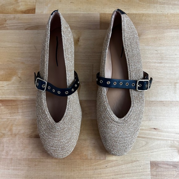 Madewell Remy Woven Natural Straw Round Toe Mary Jane Flats NV814 Size 10 - Picture 2 of 10